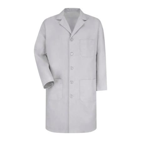 Vf Imagewear Red Kap  Men's Lab Coat, Light Gray, Poly/Combed Cotton, 54" KP14GYRG54